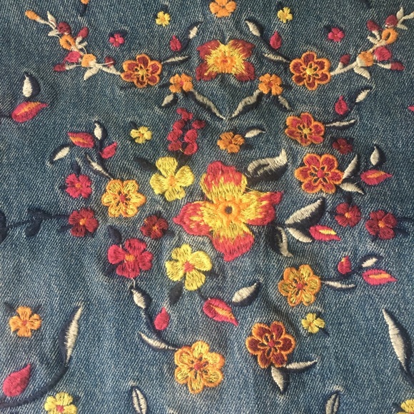 Embroidered Denim Skirt - Picture 2 of 3